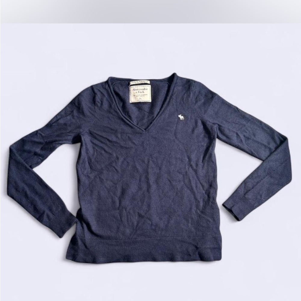 Abercrombie & Fitch Dark Blue V-Neck Sweater